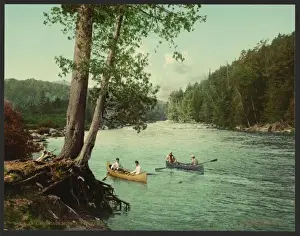 Old Coloured Photographs Prints: An Adirondack mountain stream