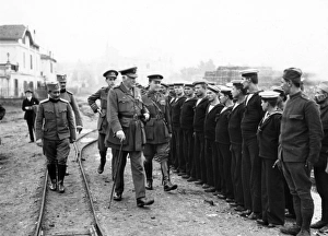 Admiral Trowbridge with Serbian sailors, WW1 Admiral Trowbridge with Serbian sailors, WW1