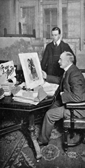 Adolph Tuck of Raphael Tuck passing a card design Adolph Tuck of Raphael Tuck passing a card design