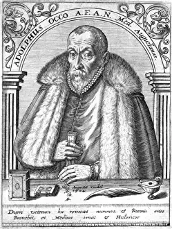Prints of ADOLPH OCCO German physician, humanist and numismatist from Augsburg, third in a dynasty who all bore the same name. Date: 1524 - 1606 Augsburg Prints: Adolph Occo German Physician Print 1524-1606