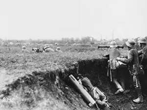 Advanced German Machine Gun Post Print, WWI