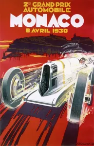 Prints of Poster for the 1930 Monaco Grand Prix Monaco Prints: 1930 Monaco Grand Prix Colour Print