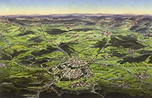Aerial map view of Luxembourg City, Luxembourg Aerial map view of Luxembourg City, Luxembourg