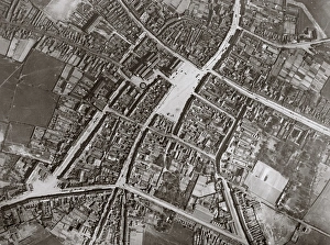 Aerial view, Bailleul, Nord, Northern France, WW1 Aerial view, Bailleul, Nord, Northern France, WW1