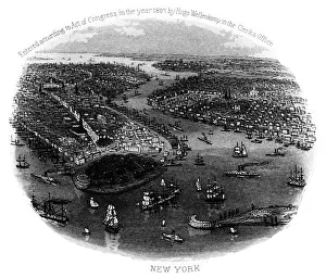 Aerial view from a balloon, New York City, USA Aerial view from a balloon, New York City, USA