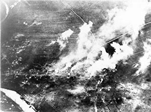 Aerial view of the bombardment of Fort Douaumont, Verdun Aerial view of the bombardment of Fort Douaumont, Verdun