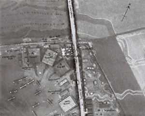 Aerial view, Clairmarais aerodrome, Northern France, WW1 Aerial view, Clairmarais aerodrome, Northern France, WW1