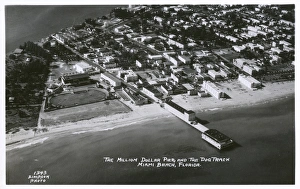 Aerial view of pier and beach, Miami, Florida, USA Aerial view of pier and beach, Miami, Florida, USA