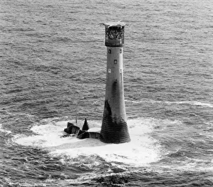 Wolf Rock Lighthouse Print, Cornwall circa 1970s