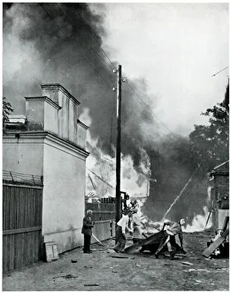 Aftermath of an incendiary bomb in Poland 1939 Aftermath of an incendiary bomb in Poland 1939