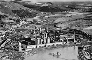 Air view of Margam steel works, Port Talbot, South Wales Air view of Margam steel works, Port Talbot, South Wales