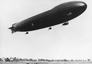 Airship Flying with Marking L48 and German Iron Cross Airship Flying with Marking L48 and German Iron Cross