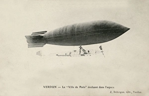 Airship Ville de Paris in flight at Verdun Airship Ville de Paris in flight at Verdun