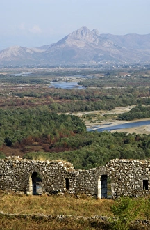 ALBANIA REPUBLIC. Shkodra (Scutari). Castle Rozafa wall wit ALBANIA REPUBLIC. Shkodra (Scutari). Castle Rozafa wall wit