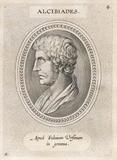 Alcibiades Print - Oval Portrait of Ancient Greek Soldier