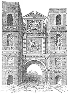 Aldersgate Print: 17th Century London Gate