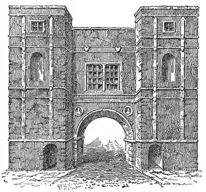 Aldgate Gates Print: 17th Century Reconstruction