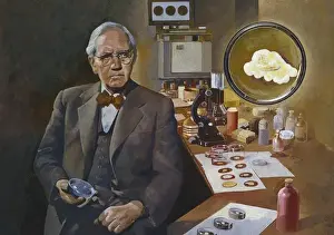 Alexander Fleming in his Laboratory with Penicillin Print