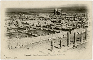 Algeria - Timgad - View toward Trajans Arch Algeria - Timgad - View toward Trajans Arch