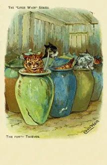 Louis Wain Artwork Prints: Ali Baba & the forty thieves