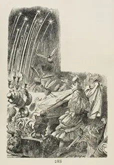 Lewis Carroll Illustrations For Sale Prints: Alice Pulls Tablecloth