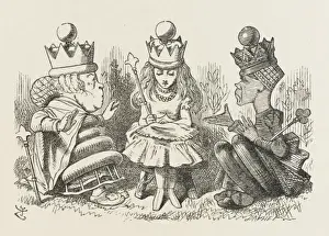 Alice In Wonderland Art Prints: Alice with Two Queens