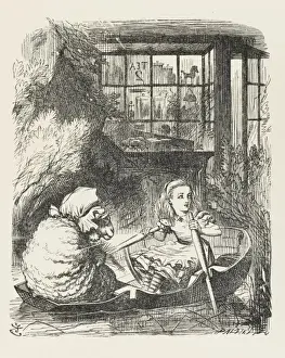 Lewis Carroll Artwork For Sale Prints: Alice Rows Sheep