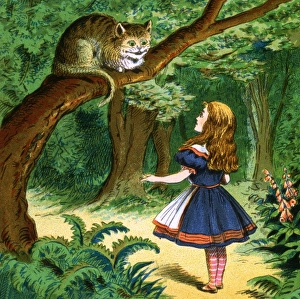 Alice in Wonderland, Alice and Cheshire Cat Alice in Wonderland, Alice and Cheshire Cat