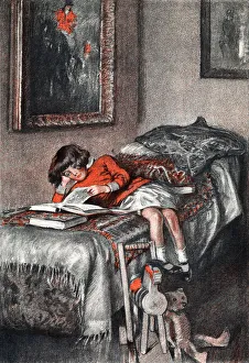 Alice in Wonderland by Gilbert Holiday - child reading Alice in Wonderland by Gilbert Holiday - child reading