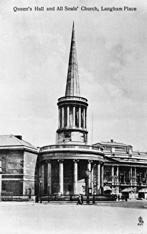 All Souls Church and Queens Hall, Langham Place, London W1 All Souls Church and Queens Hall, Langham Place, London W1
