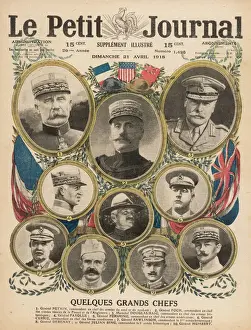 Prints of Some of the chief Allied Commanders in the First World War: Petain, Foch, Haig, Fayolle, Pershing, Currie, Rawlinson, Debenay, Julian Byng, Humbert Generals And Leader Prints: Allied Commanders WWI Print: Portraits of Key Leaders