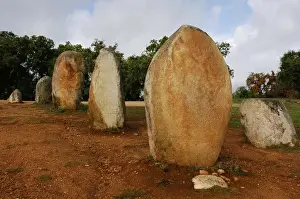 Almendres Cromlech Prints: Almendres Cromlech. Megalithic complex. Neolithic. Near Evor