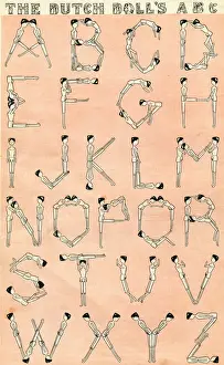 An Alphabet of Dutch Dolls Wooden Print 1912