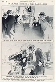 Our amateur politicians by Edmund Blampied. Men chatting at a pub bar: Me? Vote for him Our amateur politicians by Edmund Blampied. Men chatting at a pub bar: Me? Vote for him