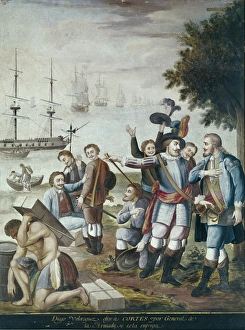 America (1519). Diego Velằuez entrusting to America (1519). Diego Velằuez entrusting to