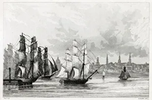 America - British Fleet Leaves Boston America - British Fleet Leaves Boston