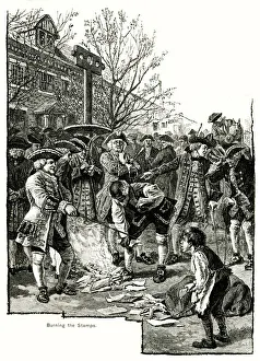 America - The Stamp Act - Burning the Stamps America - The Stamp Act - Burning the Stamps
