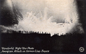 American attack on the German Front line - France - WW1 American attack on the German Front line - France - WW1