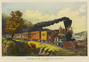 American Express Train Print, Civil War Era