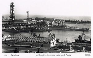 American ships in harbour, Barcelona, Spain American ships in harbour, Barcelona, Spain