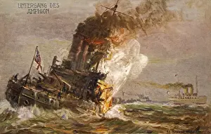 World War I Naval Battles Prints: AMPHION SUNK