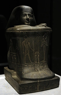 Amun-priest Hor. Block statue. Egypt Amun-priest Hor. Block statue. Egypt