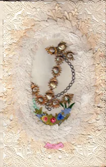 Anchor and flowers on a paper lace greetings card Anchor and flowers on a paper lace greetings card