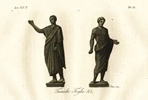 Ancient Etruscan statues of men wearing the toga, tunic, etc Ancient Etruscan statues of men wearing the toga, tunic, etc