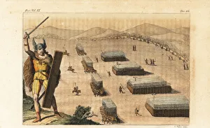 Ancient Germanic warriors on a battlefield Ancient Germanic warriors on a battlefield