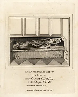 Ancient monument of a bishop in Temple Church, London Ancient monument of a bishop in Temple Church, London
