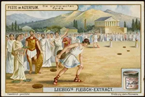 Prints of The Olympic Games were staged at Olympia, Greece, from 776 BCE till 340 CE, when they ceased until revived in 1896 by Pierre, baron Coubertin Olympia Prints: Print of Ancient Olympics at Olympia, Greece