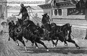 Ancient Roman charioteer driving four horses Ancient Roman charioteer driving four horses