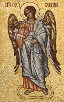 Angel on the front of the Orthodox Church Saborna Crkva Angel on the front of the Orthodox Church Saborna Crkva