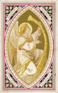 Angels Prints: Angel Playing Harp Print